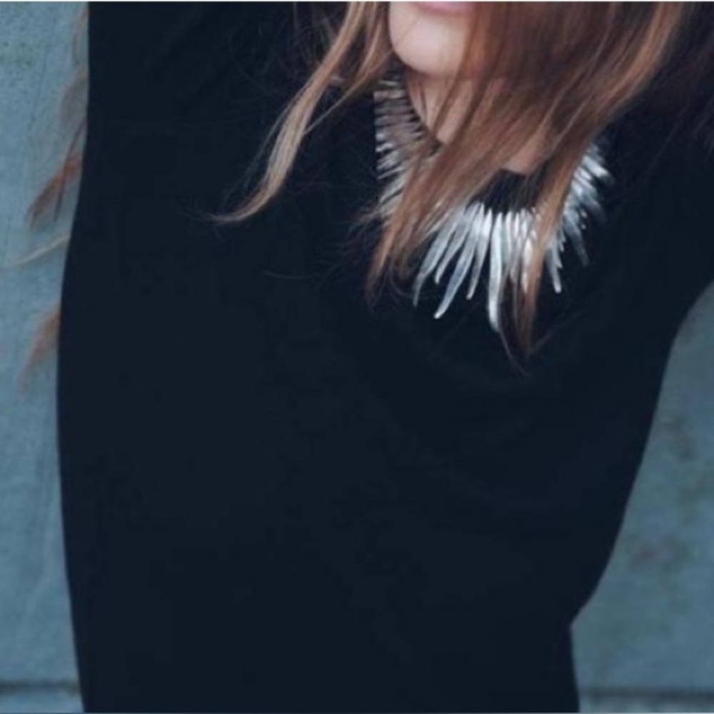 Zara silver-tone pieces, sunburst, multi-strap choker necklace - Picture 2 of 7